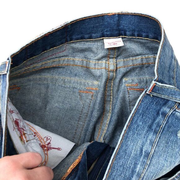 True Religion Jeans Size 33 BILLY Blue - Picture 5 of 11